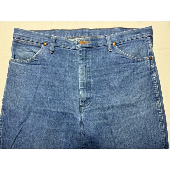 Wrangler Men's 936PWD Regular Fit Straight Leg Western Blue Jeans - Size 38x34.5 - Picture 5 of 6